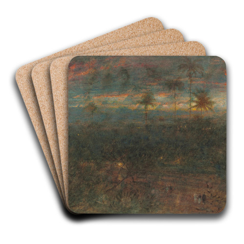 Cabbage palms, Demerara, Guyana by Albert Goodwin Art Drink Coaster set