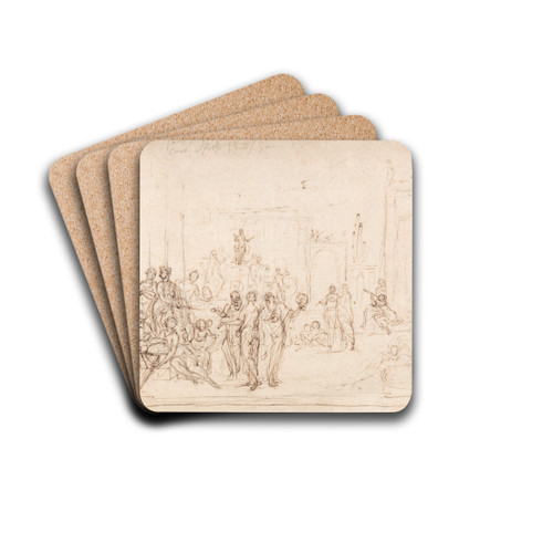 Apollo and the Muses by Sir James Thornhill Drink Coasters - set of 4 Apollo and the Muses by Sir James Thornhill Drink Coasters - set of 4