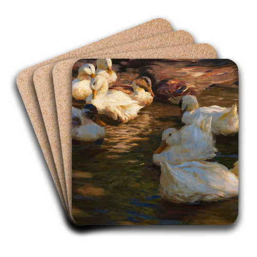 9 Enten im Abendlicht by Alexander Koester Art Drink Coaster set
