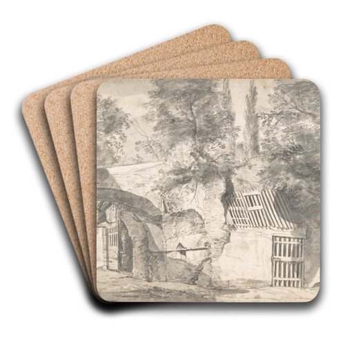 Courtyard of a Farmhouse by Thomas Wijck Art Drink Coaster set