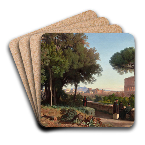 Colosseum Viewed from the Palatine by Jean-Achille Benouville Art Drink Coaster set