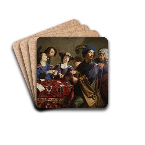 Playing cards by Theodoor Rombouts Drink Coasters - set of 4