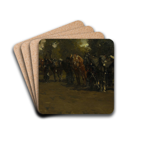 Cavalry at Repose by George Hendrik Breitner Drink Coasters - set of 4