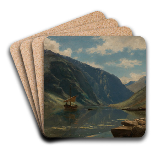 Fra Sognefjord by Amaldus Nielsen Art Drink Coaster set Fra Sognefjord by Amaldus Nielsen Art Drink Coaster set