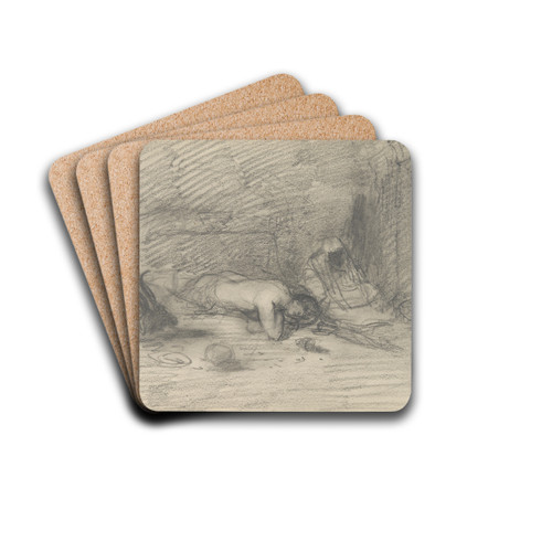 scena mierci modej dziewczyny by Henryk Siemiradzki Drink Coasters - set of 4