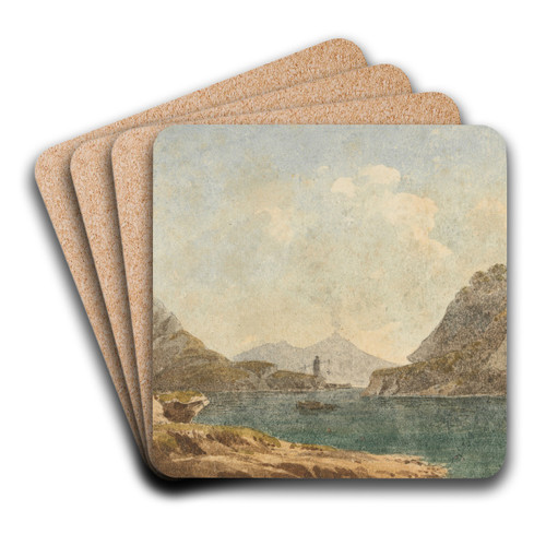 View of Vesuvius by John Warwick Smith Art Drink Coaster set