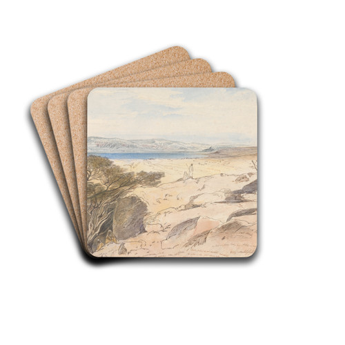 The Dead Sea, 16 and 17 April 1858 by Edward Lear Drink Coasters - set of 4 The Dead Sea, 16 and 17 April 1858 by Edward Lear Drink Coasters - set of 4