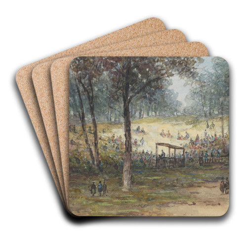 Openlucht Bijeenkomst by Johannes Pieter van Wisselingh Art Drink Coaster set