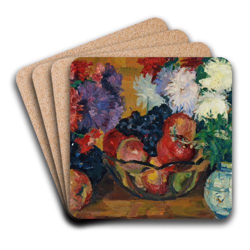 Stillleben Mit Astern, pfeln Und Trauben by Giovanni Giacometti Art Drink Coaster set