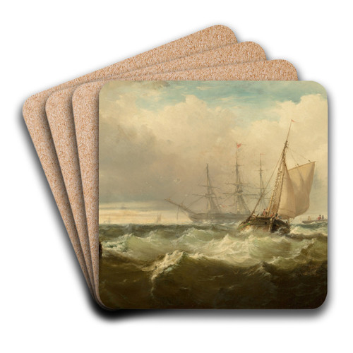 Storm Off New Castle, Delaware by Edward Moran Art Drink Coaster set