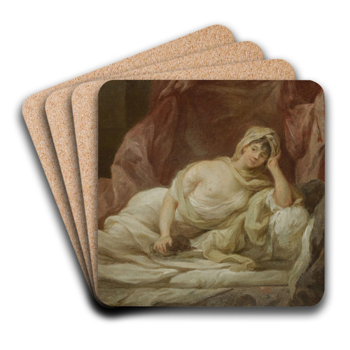 Portrait of Anna Lampel (d.1800), actress by Marcello Bacciarelli Art Drink Coaster set Portrait of Anna Lampel (d.1800), actress by Marcello Bacciarelli Art Drink Coaster set