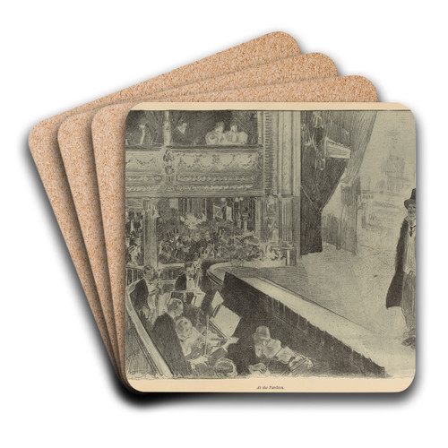 At the Pavilion by Charles Dana Gibson Art Drink Coaster set