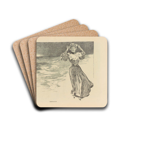 Temptation by Charles Dana Gibson Drink Coasters - set of 4