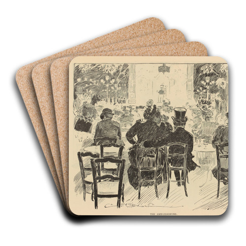 The ambassadeurs by Charles Dana Gibson Art Drink Coaster set
