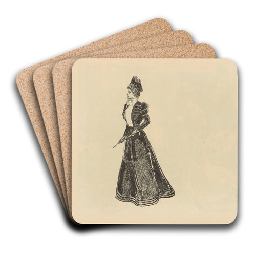 Untitled by Charles Dana Gibson Art Drink Coaster set