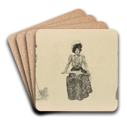 Untitled by Charles Dana Gibson Art Drink Coaster set