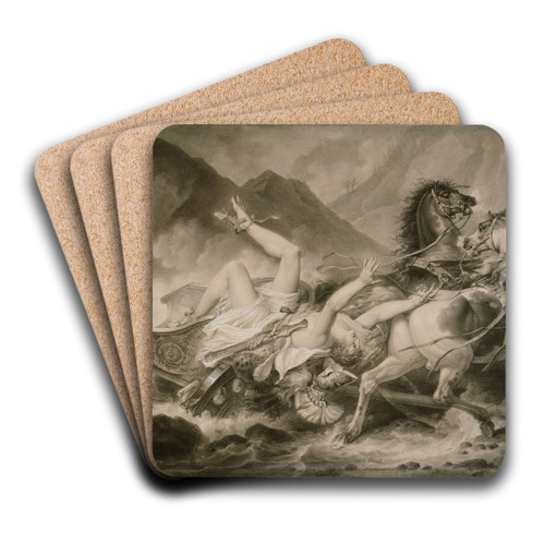 Death of Hippolytos by Carle Vernet Art Drink Coaster set Death of Hippolytos by Carle Vernet Art Drink Coaster set