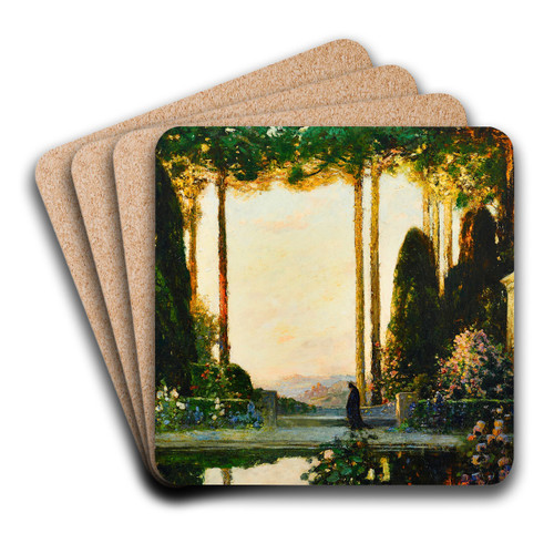 An enchanted garden by Thomas Edwin Mostyn Art Drink Coaster set