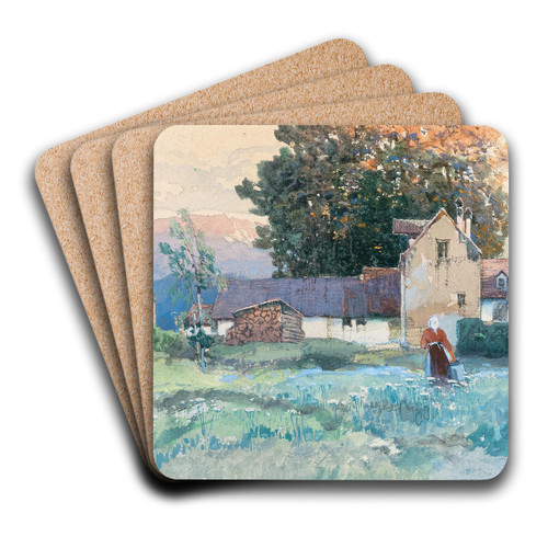A motif Motiv from Garsten by Fritz Lach Art Drink Coaster set