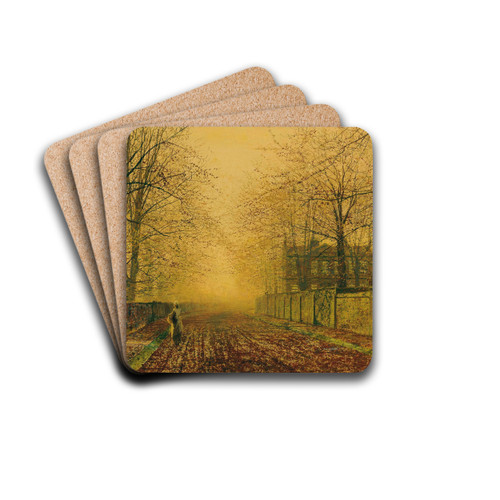 Under The Beeches by John Atkinson Grimshaw Drink Coasters - set of 4