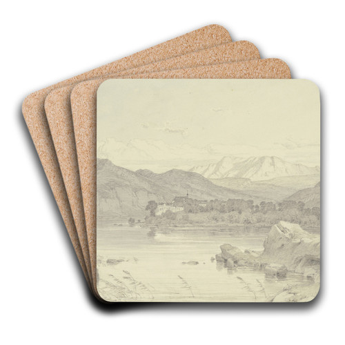 Die Herreninsel mit dem Kloster im Chiemsee by Heinrich Funk Art Drink Coaster set Die Herreninsel mit dem Kloster im Chiemsee by Heinrich Funk Art Drink Coaster set