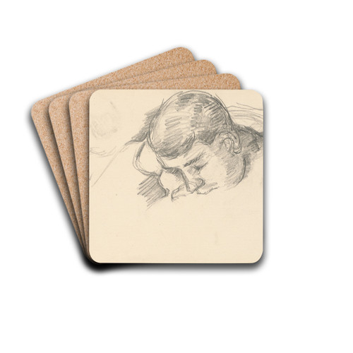 The Artist's Son Reading by Paul Czanne Drink Coasters - set of 4