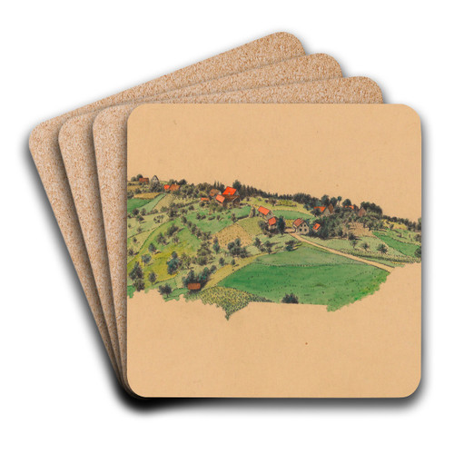 Ohne Titel (Landschaft in der Steiermark) by Karl Wiener Art Drink Coaster set