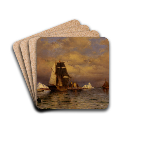 Looking out of Battle Harbor by William Bradford Drink Coasters - set of 4