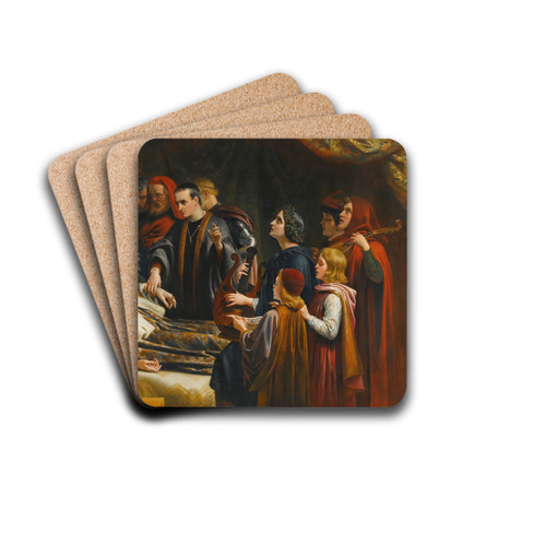 The Awakening Of King Lear By The Kiss Of Cordelia by Charles West Cope Drink Coasters - set of 4 The Awakening Of King Lear By The Kiss Of Cordelia by Charles West Cope Drink Coasters - set of 4