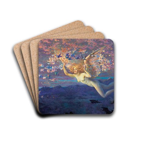 Wings Of The Morning by Edward Robert Hughes Drink Coasters - set of 4