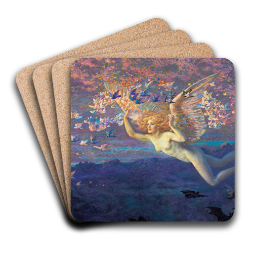 Wings Of The Morning by Edward Robert Hughes Art Drink Coaster set
