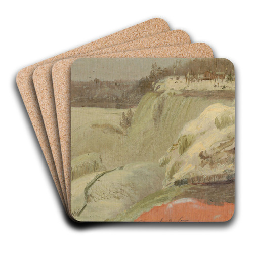 Niagara Falls in the Snow, seen from Goat Island by Frederic Edwin Church Art Drink Coaster set Niagara Falls in the Snow, seen from Goat Island by Frederic Edwin Church Art Drink Coaster set