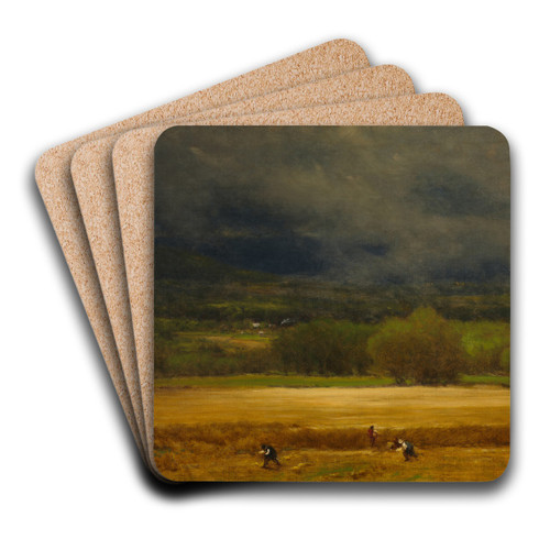 The Wheat Field by George Inness Art Drink Coaster set