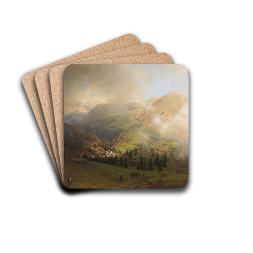 Blick auf die Rigi by Oswald Achenbach Drink Coasters - set of 4