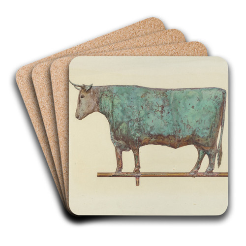 Steer Weather Vane by Zabelle Missirian Art Drink Coaster set