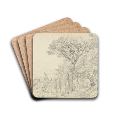 Pines on the Riviera by Carl Morgenstern Drink Coasters - set of 4 Pines on the Riviera by Carl Morgenstern Drink Coasters - set of 4