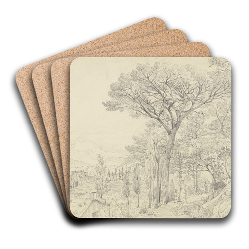 Pines on the Riviera by Carl Morgenstern Art Drink Coaster set Pines on the Riviera by Carl Morgenstern Art Drink Coaster set