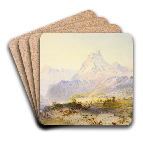 Mount Cook by John Gully Art Drink Coaster set