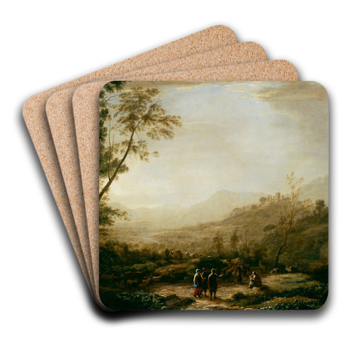 Sunrise by Claude Lorrain Art Drink Coaster set