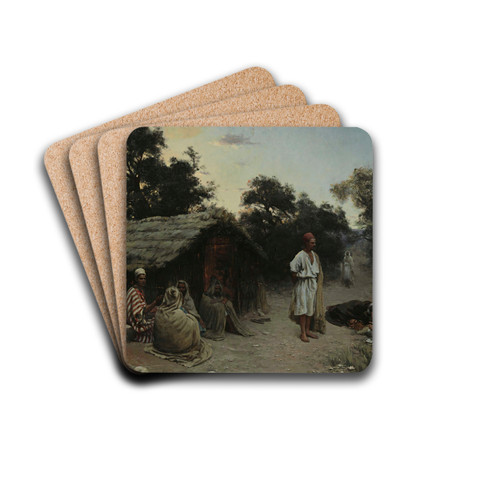 An Arab Encampment by Jean Baptiste Paul Lazerges Drink Coasters - set of 4 An Arab Encampment by Jean Baptiste Paul Lazerges Drink Coasters - set of 4
