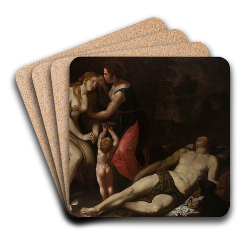 Death of Adonis by Alessandro Turchi Art Drink Coaster set