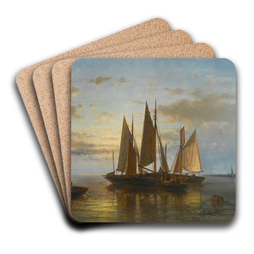 On calm waters by Abraham Hulk Art Drink Coaster set On calm waters by Abraham Hulk Art Drink Coaster set