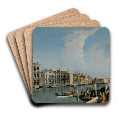 Venice, A View Of The Grand Canal With Ca' Pesaro And Palazzo Foscarini-Giovanelli, From The Campiello Of The Palazzo Gussoni by Michele Marieschi Art Drink Coaster set