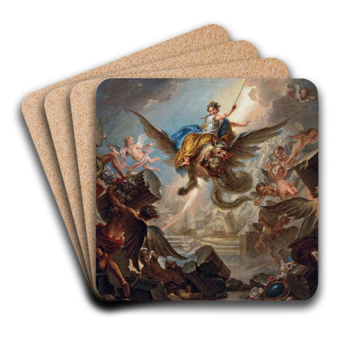 The Destruction Of The Palace Of Armida by Charles-Antoine Coypel Art Drink Coaster set The Destruction Of The Palace Of Armida by Charles-Antoine Coypel Art Drink Coaster set