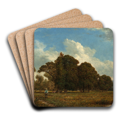 A Farm on the Genesee River by David Johnson Art Drink Coaster set A Farm on the Genesee River by David Johnson Art Drink Coaster set