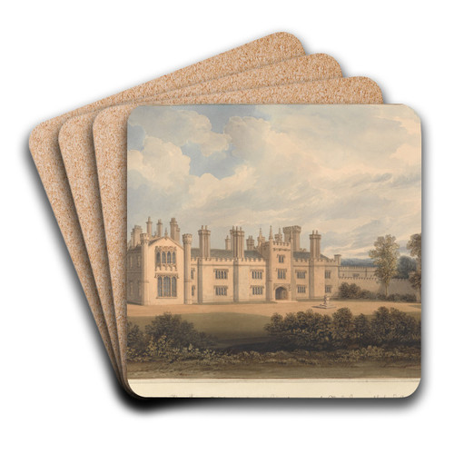 South West View of Blithfield by John Buckler Art Drink Coaster set South West View of Blithfield by John Buckler Art Drink Coaster set