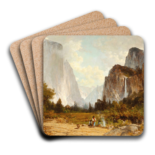 Yosemite Valley by Thomas Hill Art Drink Coaster set