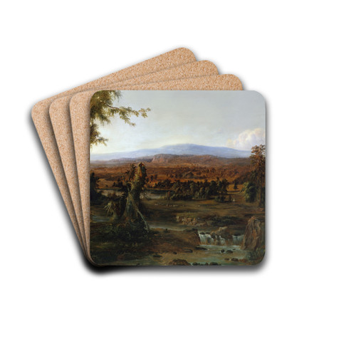 Landscape with Shepherd by Robert S. Duncanson Drink Coasters - set of 4