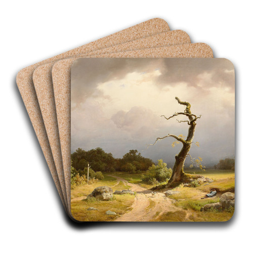 Landschaft bei heranziehendem Gewitter by Carl Theodor Reiffenstein Art Drink Coaster set