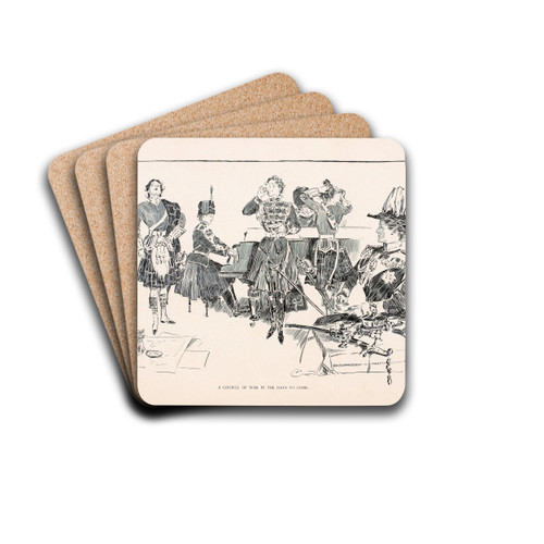 A council of war in the days to come by Charles Dana Gibson Drink Coasters - set of 4